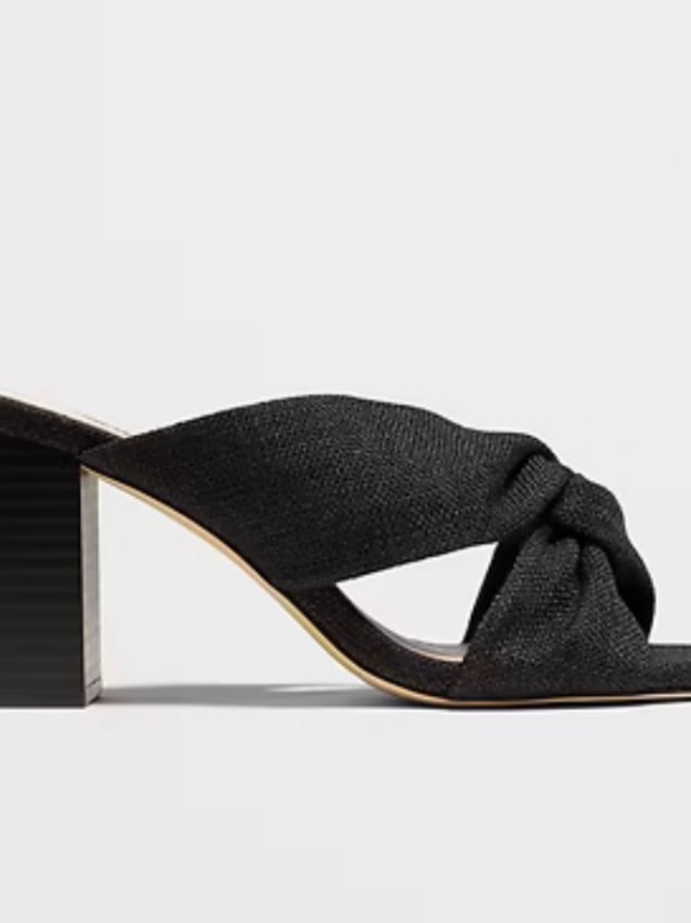 Banana Republic Black Knot Front Block Heel Mule